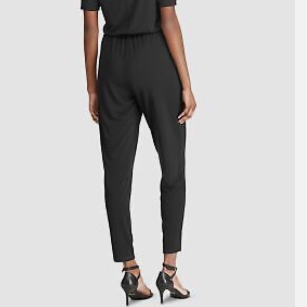 RALPH LAUREN Womens Black Short Sleeve Jewel Neck Skinny Jumpsuit S - Picture 9 of 10